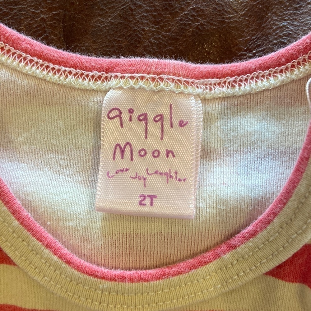 Girls Giggle Moon Ruffles Stripes Dots Pink and Blue Dress in Size 2T [GREAT] - Picture 5 of 7
